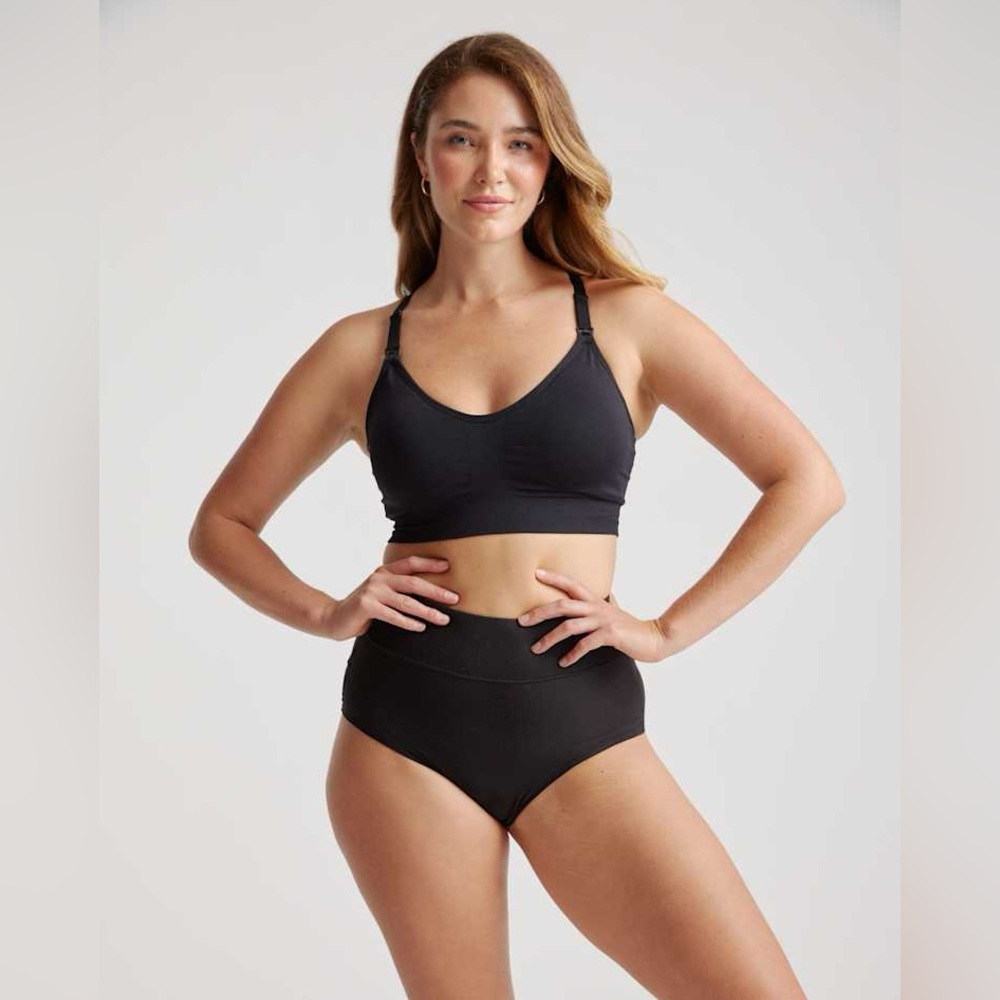 Quince Micro modal Nursing Bra Sz XL Black NeW